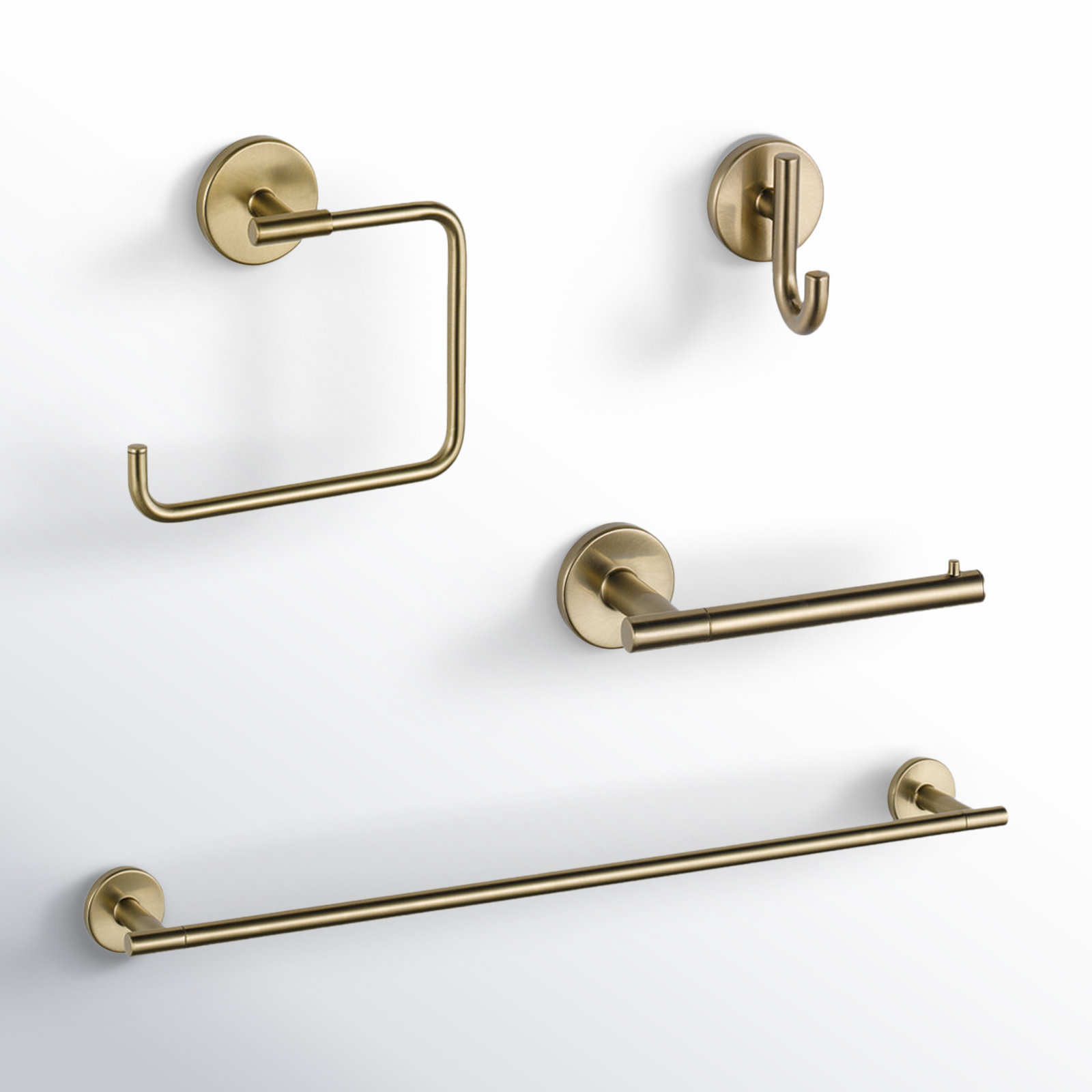 Trinsic Delta 4 Piece Bathroom Hardware Set, Champagne Bronze