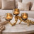Dyna Votive With 3 Holders, Multiple Branches Accents, Gold Glass 16 Inch