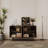 4 Door Sideboard Buffet Cabinet with Raised Shaped and Geometric Line Texture Door Panel-607382549