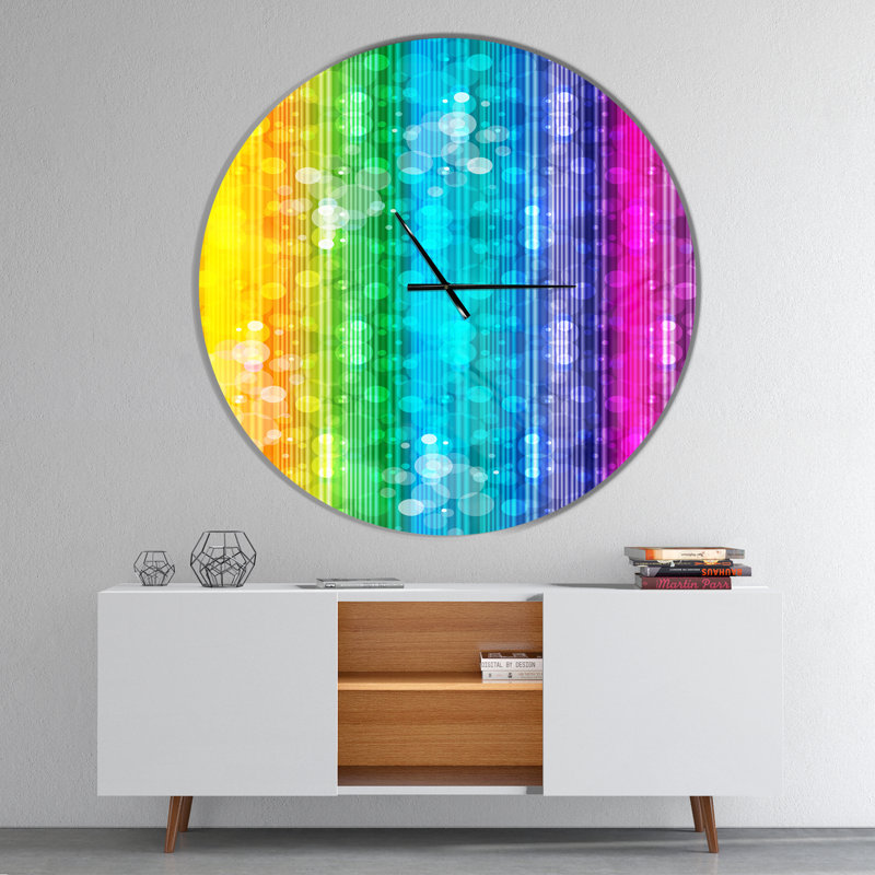 Illustration d'arc-en-ciel - Horloge murale moderne, Surdimensionné