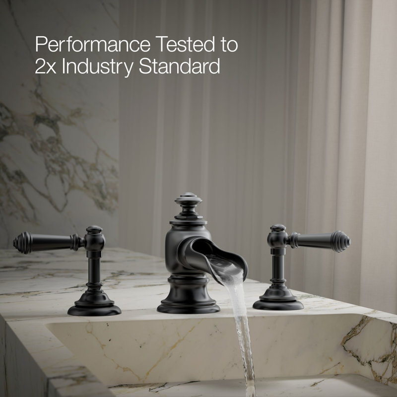 Artifacts® Flume Widespread Bathroom Faucet, Matte Black