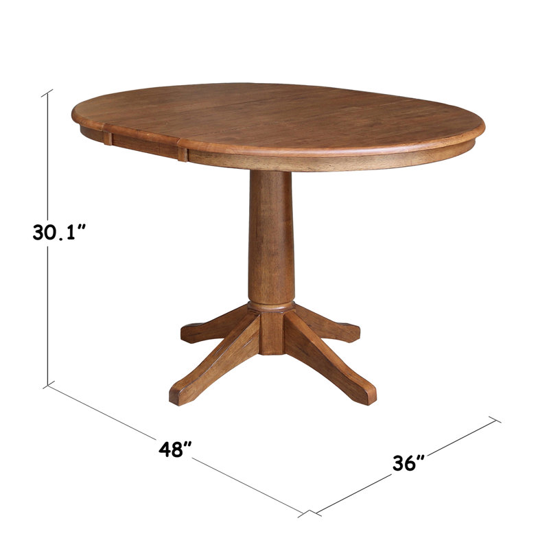 Ensemble de salle à manger extensible Deriya, 3 pièces : 1 table, 2 chaises, Chêne vieilli