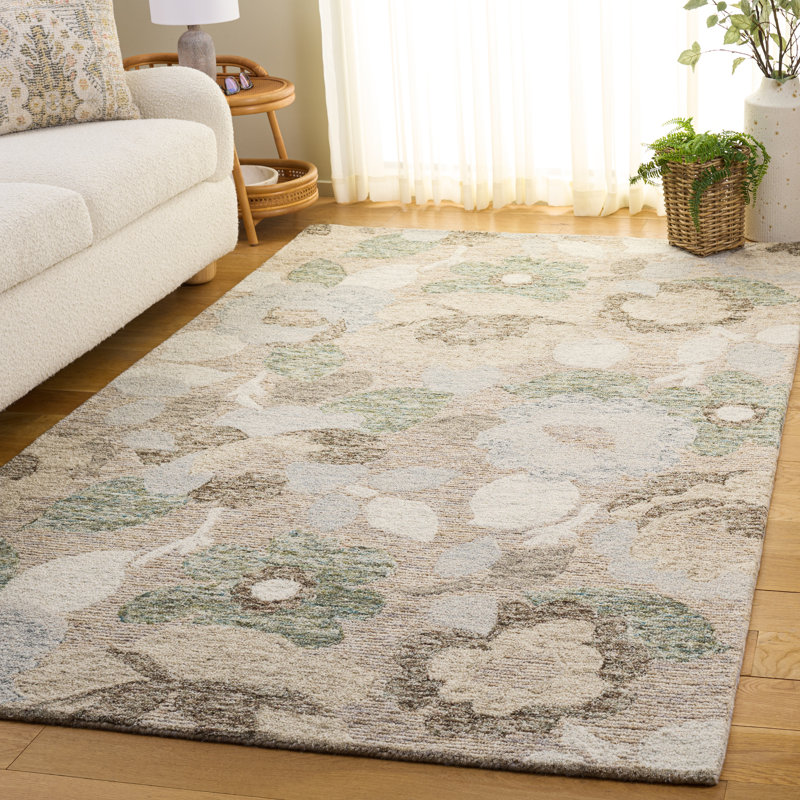 Metro 759 Hand Tufted 80% Wool; 20% Cotton Floral Rug, 5'-0" X 8'-0" Rectangle