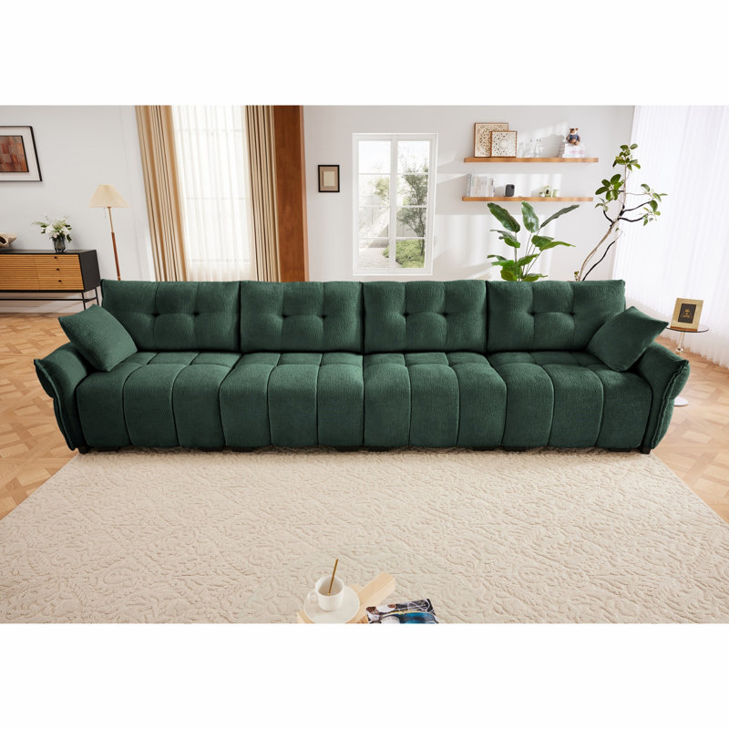 Canapé, canapé rembourré pour salon, bureau, hôtel, H 35,43 po x l 141,73 po x P 33,43 po, 4, Vert