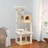 56.3-Inch Wooden Multi-Level Sisal Covered Large Cat Tree