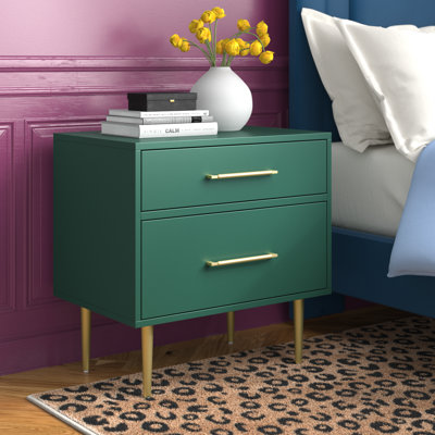 Baugh Glam Two Drawer Nightstand