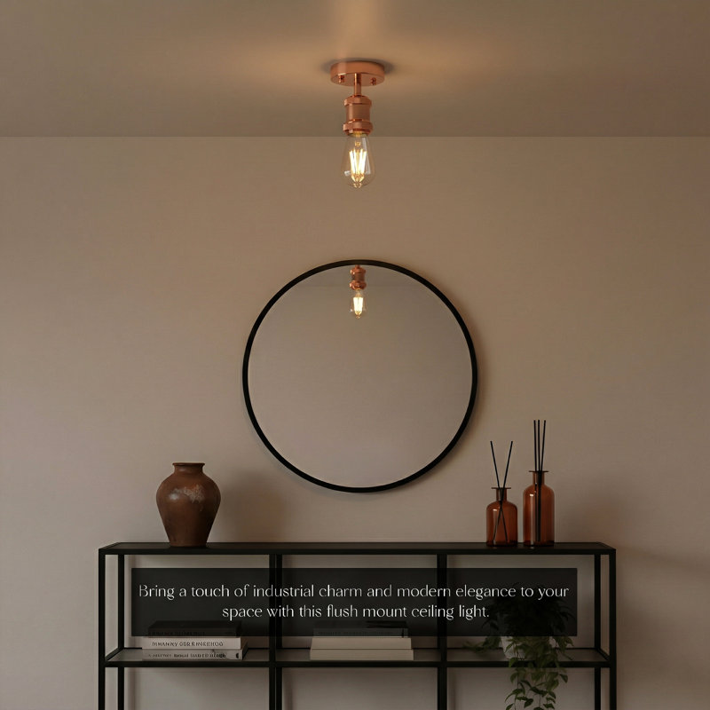 Semi Flush Mount, Rose Gold