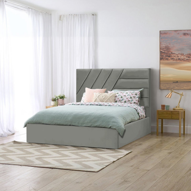 Eleonora Upholstered Bed, Grey, Single (3')