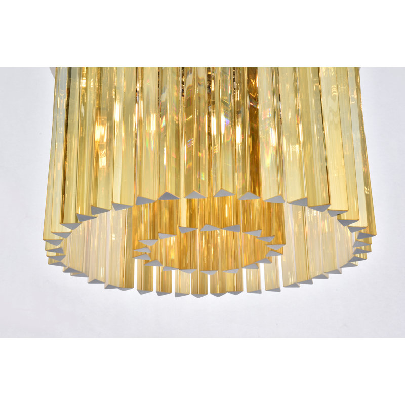 Yazmin Flush Mount, Golden Teak (Smoky), Polished Nickel