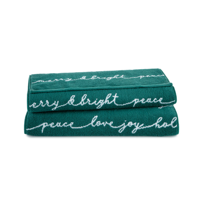Martex Holiday Script 2-Pack Hand Towel Set