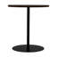 Ensemble de 2 petites tables d'appoint rondes à cercles concentriques en bois pour deux tables de chevet en métal à piédestal pour petits espaces (brun noyer et noir)