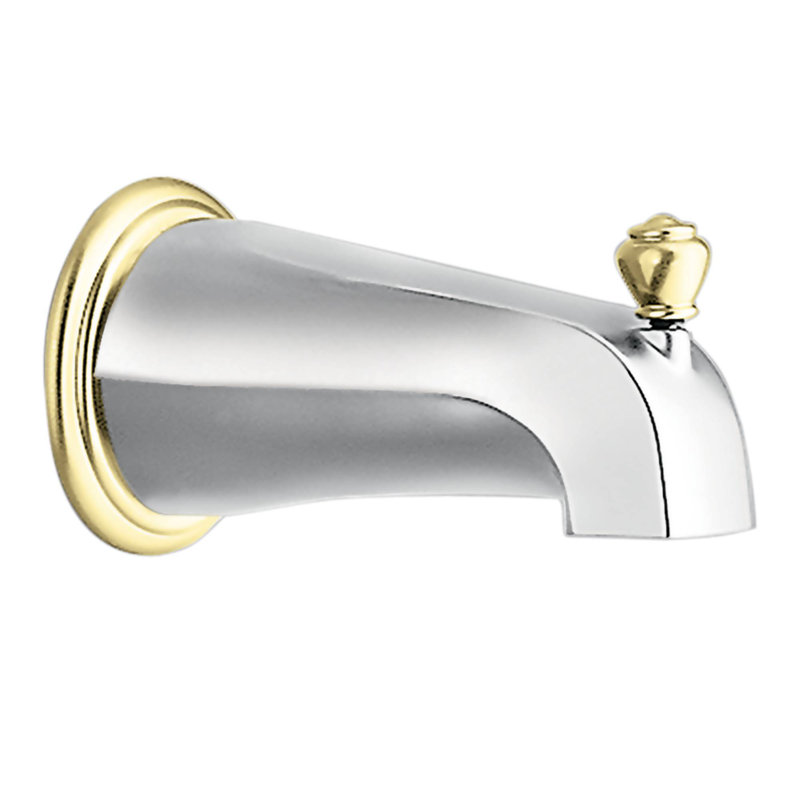 Monticello Single Handle Wall Mounted Tub Spout Trim, Chrome/Polished Brass, IPS Connection