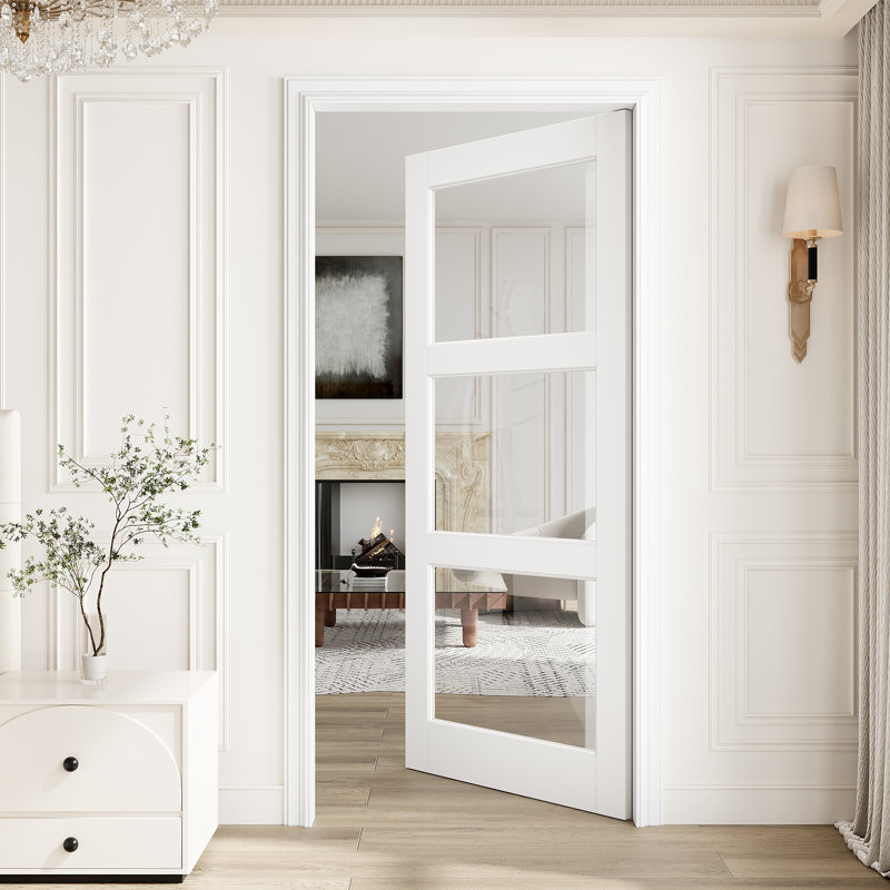 Porte intérieure à dalle intérieure en verre 3-Lite, 36 po x 80 po
