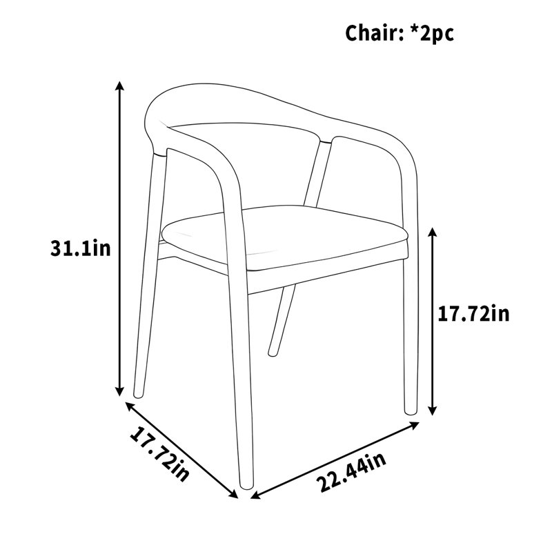 Chaise de salle à manger en bois massif crème