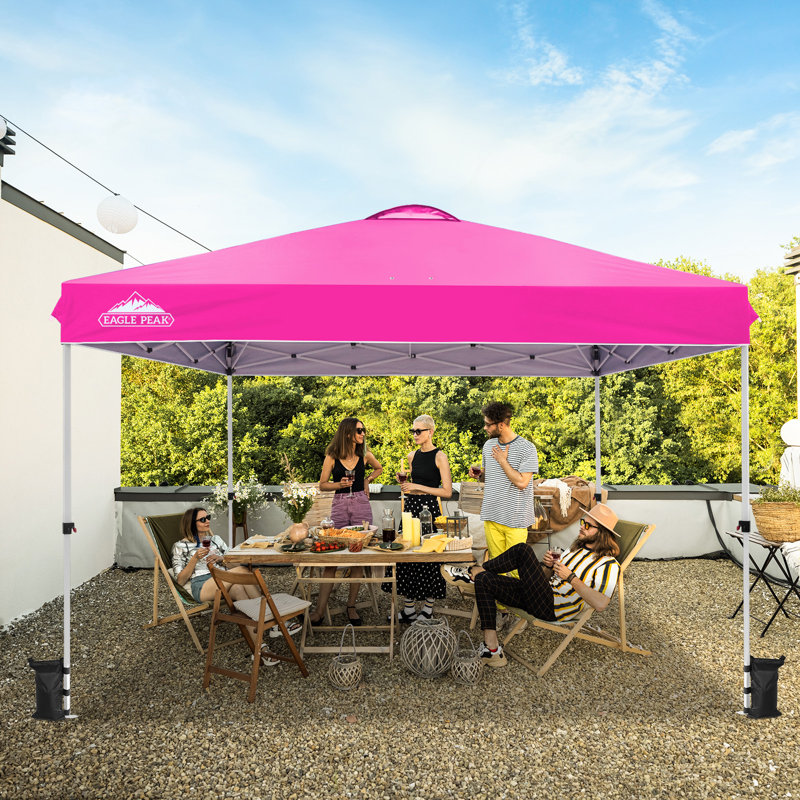 Pavillon escamotable 12 pi L 12 pi. D Auvent escamotable en acier, Rose