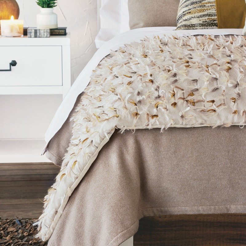 Hansel Hand Woven Blanket, Twin, Bisque