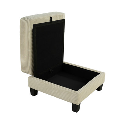 Rangement contemporain en velours côtelé beige avec bois d'ingénierie et mousse, l 31 po x P 31 po, 1 pièce beige, contemporain, velours côtelé, salon
