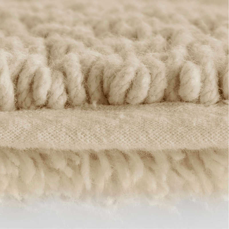 1 PCS 17X24" 100% Cotton Tufted 3000 GSM Reversible Bath Rug Natural, Natural, Single- 24" L x 17" W
