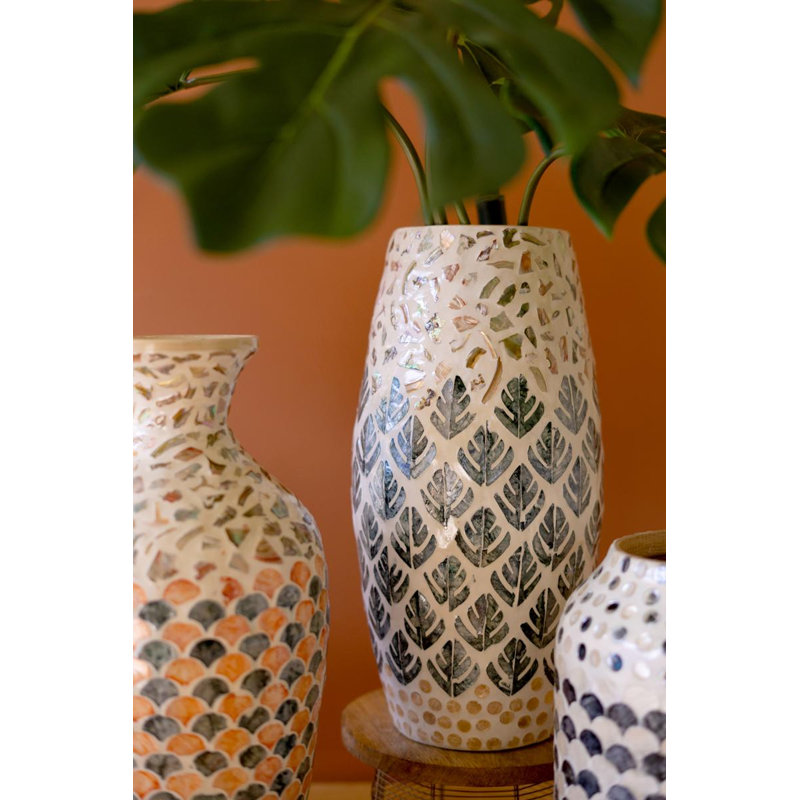 Vase en bambou filé avec coquille de Capiz DÉTAIL # 2