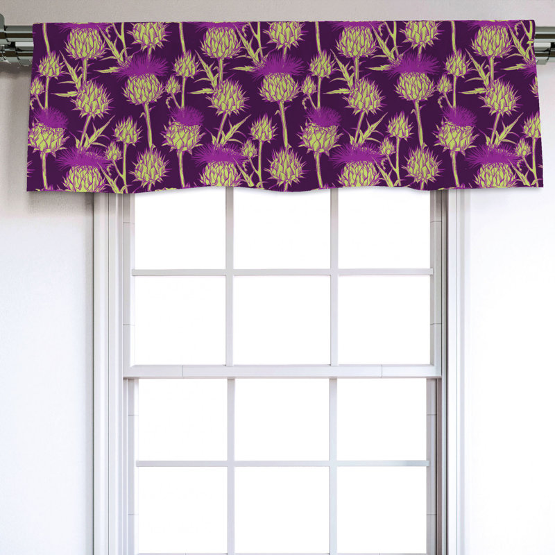 Sateen Floral Ruffled Window Valance