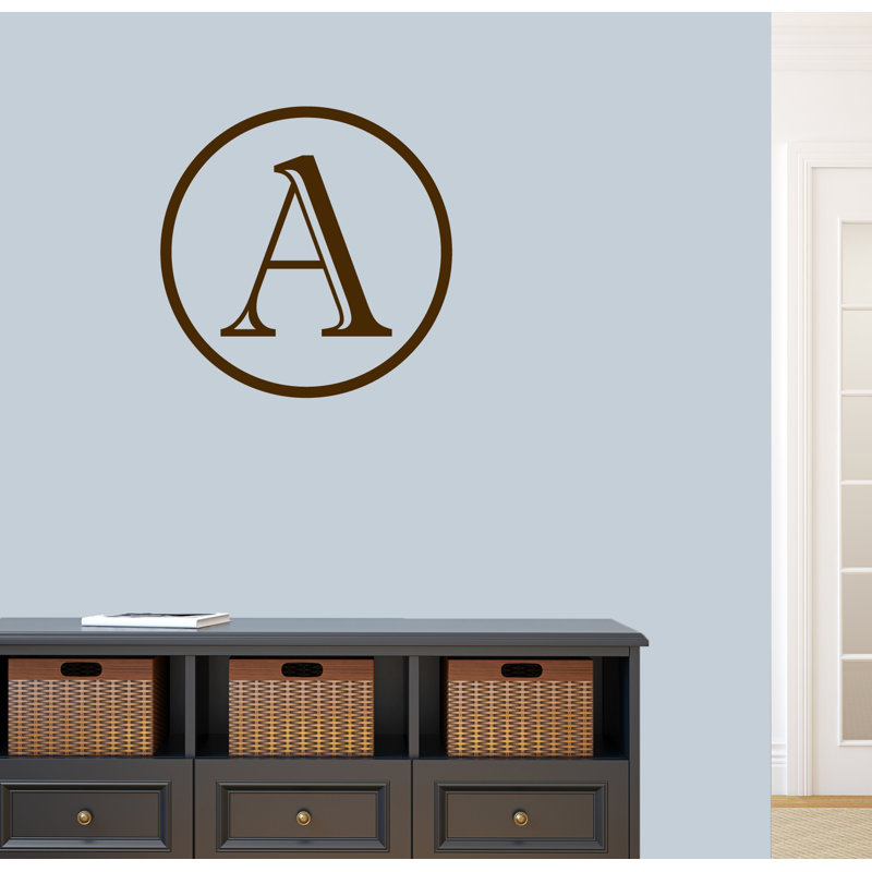 Adhésif décoratif personnalisable à monogramme Contemporary, Brun chocolat