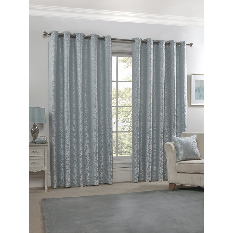 Eden Room Darkening Curtain Pair, Duck Egg, 228 W x 228 D cm