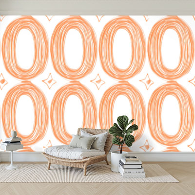 Papier peint adhésif autocollant moderne à motif Mid-Century à motifs abstraits monochromes, sans contact, amovible, papier contact mural pour salon, chambre à coucher H 100 po x l 144 po