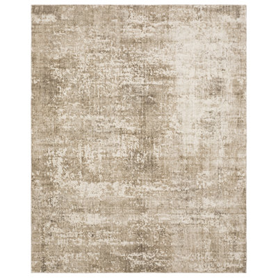 Azaiah Textured Abstract Brown/ Beige Hand-made Wood Blend Area Rug