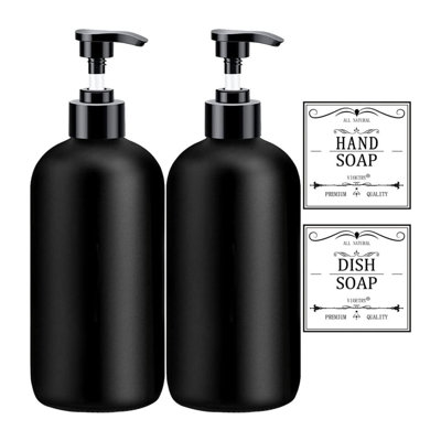 Ensemble de distributeur de savon noir 16 oz