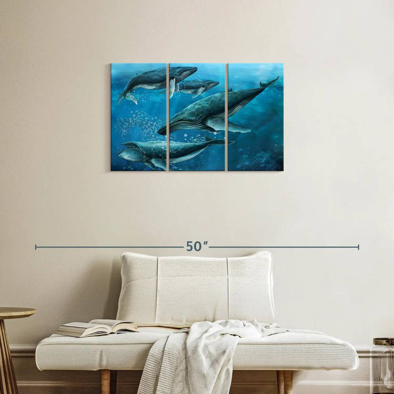 Brampt Pod Of Humpback Whales, 20" H x 33" W