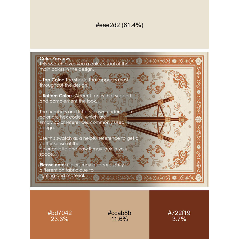 Machine Washable Ovetta Telescope Classic Oriental Rug in Beige – Beige Binding, 3x5