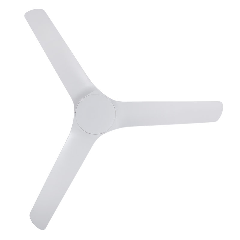 Abyss 56in 3-Blades Indoor/Outdoor Ceiling Fan with Remote Control, White, White