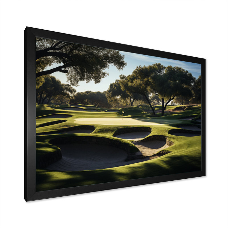 Golf Precision Putt I - Imprimé, H 16 po x l 32 po x P 1 po, Cadre photo noir
