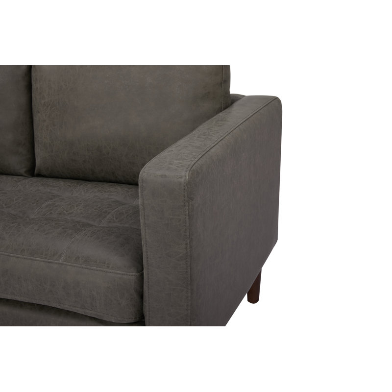 Jordy 54.5'' Faux Leather Loveseat, Gray