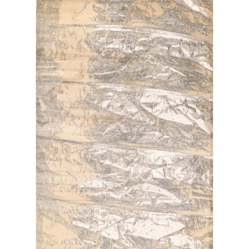 Tapis doré à motif abstrait Rosen, Rectangle 4 pi x 6 pi