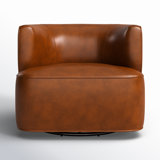 Mervin Leather Swivel Barrel Chair