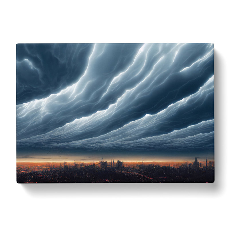 Cyberpunk Storm Clouds - Wrapped Canvas, 35cm H x 50cm W x 3cm D