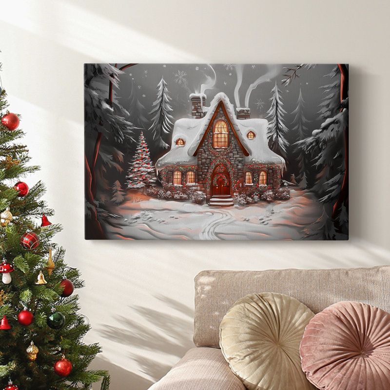 Art des Fêtes de Noël - Toile tendue avec châssis - Série 3-XCVII, H 12 po x l 18 po