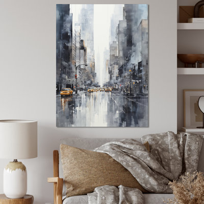 " Grey Yellow Minimalism Rhythms Of City I "