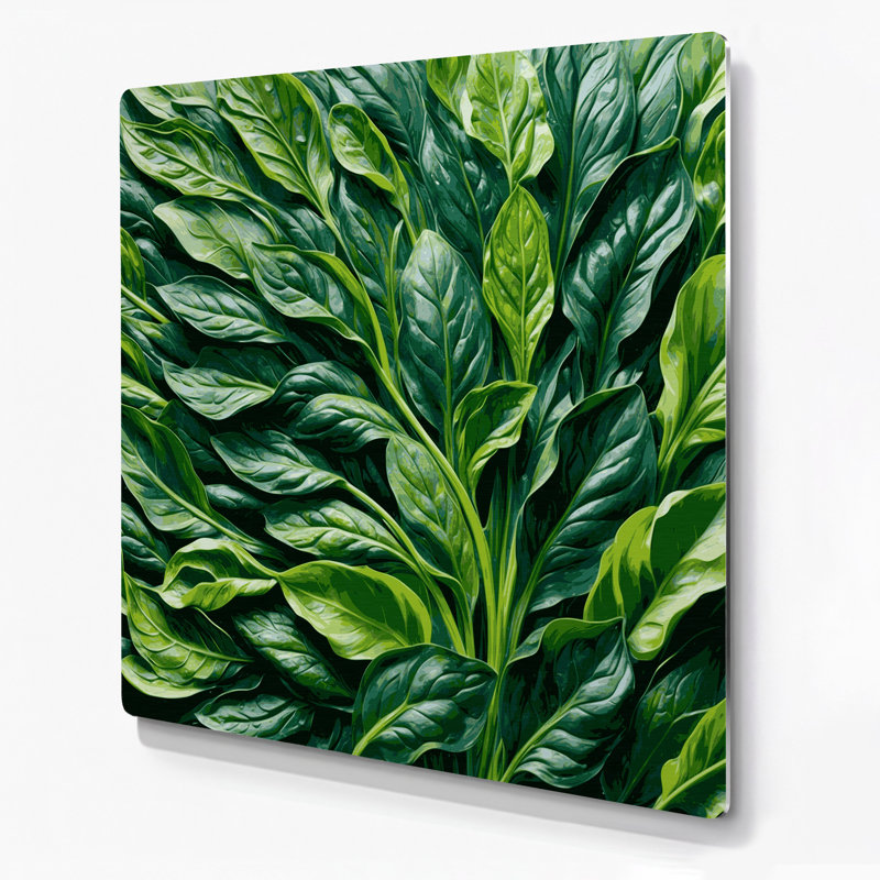 Légumes, épinards de Nouvelle-Zélande, art mural en métal vert
