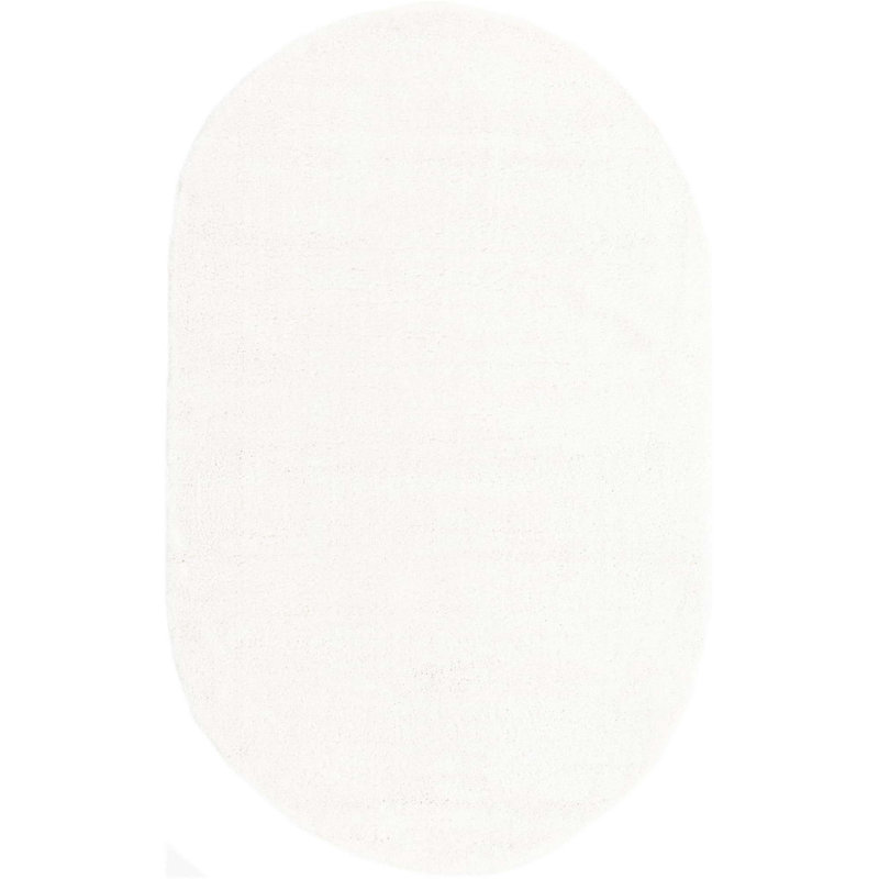 Tapis blanc éclatant Sarenna, Ovale 5 pi 3 po x 8 pi