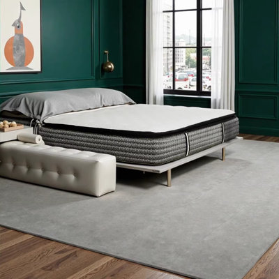 Premium 14 Inch Full Size Pocket Coil Hybrid Mattress with Super Plush Gel Memory Foam for Ultimate Comfort Sleep, White/Gray