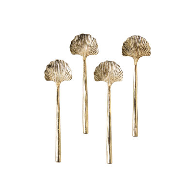Mini-cuillères Gingko, or, ensemble de 4