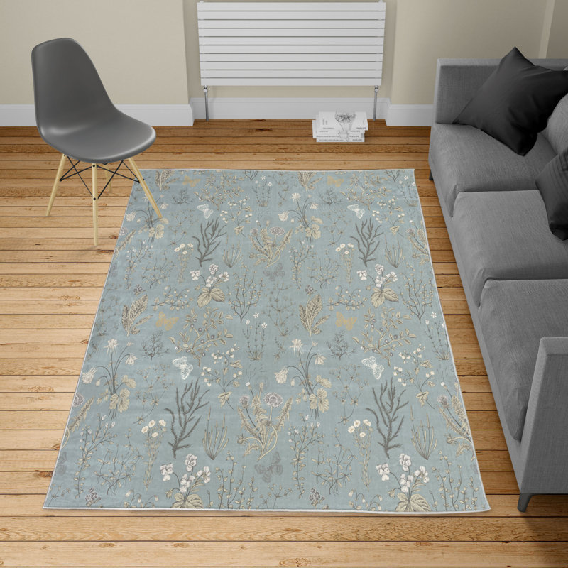 Tapis cadet foncé / bleu, Rectangle 5 pi 2 po x 7 pi 6 po