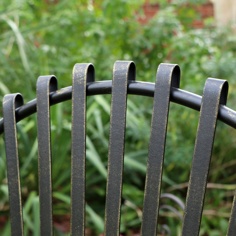 Ornate Metal Painted Garden Chair 62Cm, Black