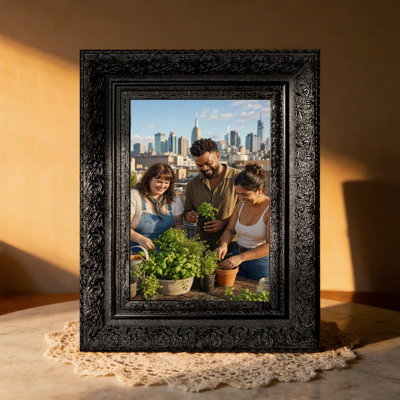 Black 3 PCS Refined Picture Frame for 5" x 7" Photos and Mother's Day Gifts
