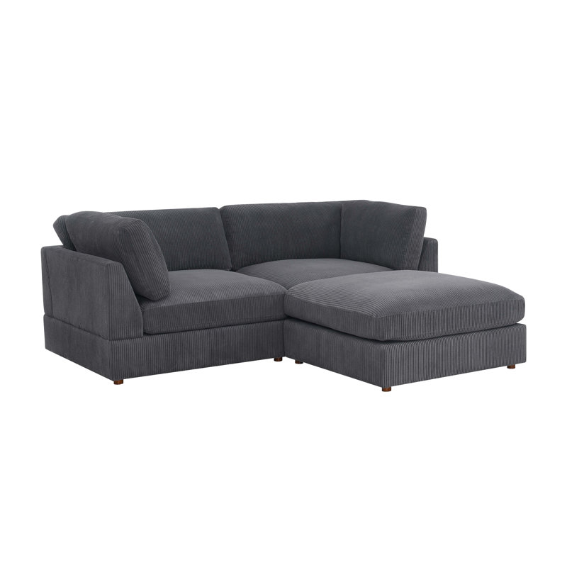 Arkney Modular Corduroy Sectional, Dark Gray