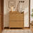 16 Pair Wooden Flip Down Shoe Storage Cabinet with Built-In Deodorizer for Entryway