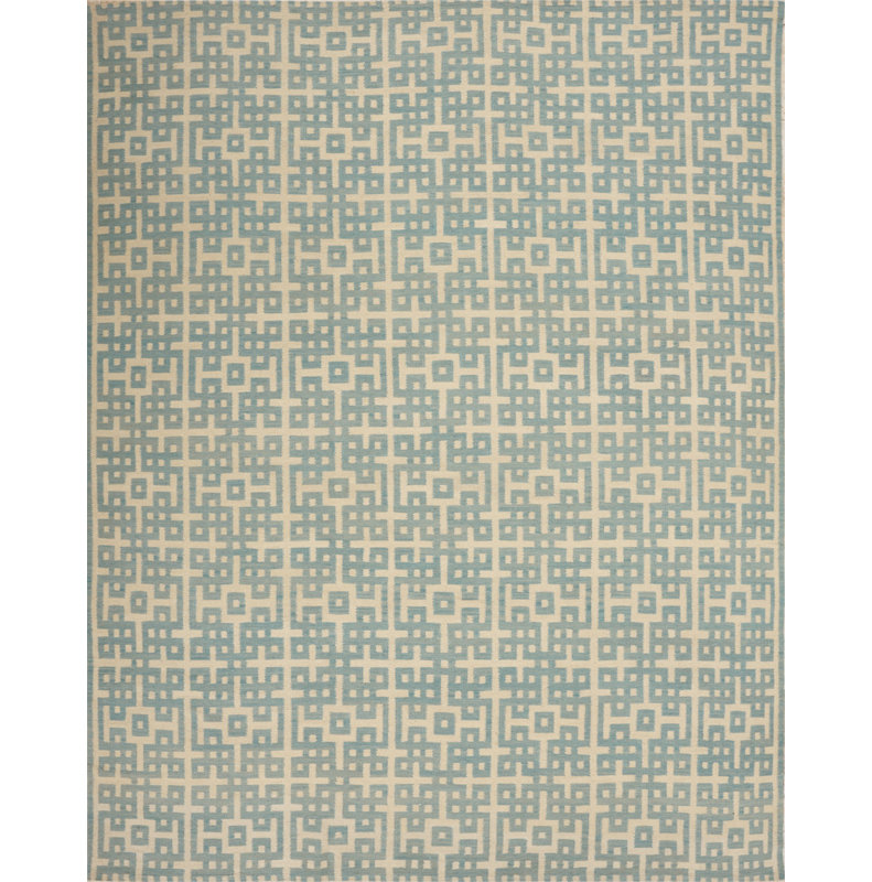 Geometric Area Rug in Blue/Beige