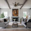  65" Industrial Black Gold Large Ceiling Fan with Light and Remote, 8-Blade 6 Speed Reverisble Blades DC Motor for Living Room-1377276855
